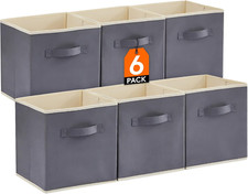 6pcs Collapsible Storage Cubes, 11" Foldable Fabric Bins Multi-Color Organizers
