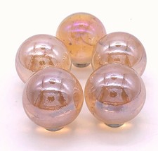 25mm Clear Medium Pink Glass Shooter Marbles 1" Pk 5 Transparent Iridescent