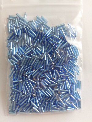 20gr Miyuki Bugles 6×1,7mm Sapphire Silver Lined  Japanische Perlen Top Qualität