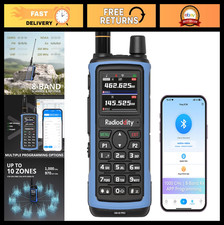 Long Range GMRS Radio Walkie Talkie, UHF/VHF/NOAA/FM, USB-C, 1000 Channels, APP