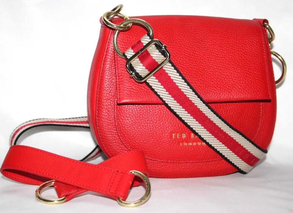 TED BAKER Amali Red Leather satchel style shoulder / crossbody bag Used once - Image 3 of 4