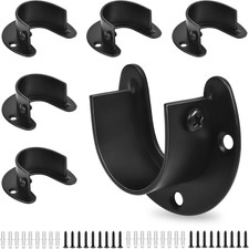 Closet Rod Bracket, 6 Pack Closet Rod Holders, Stainless Steel, 1 1/4 Inch Close