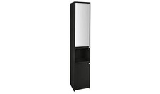 Prime Mirrored Tallboy Black Storage Organiser Bathroom Furniture