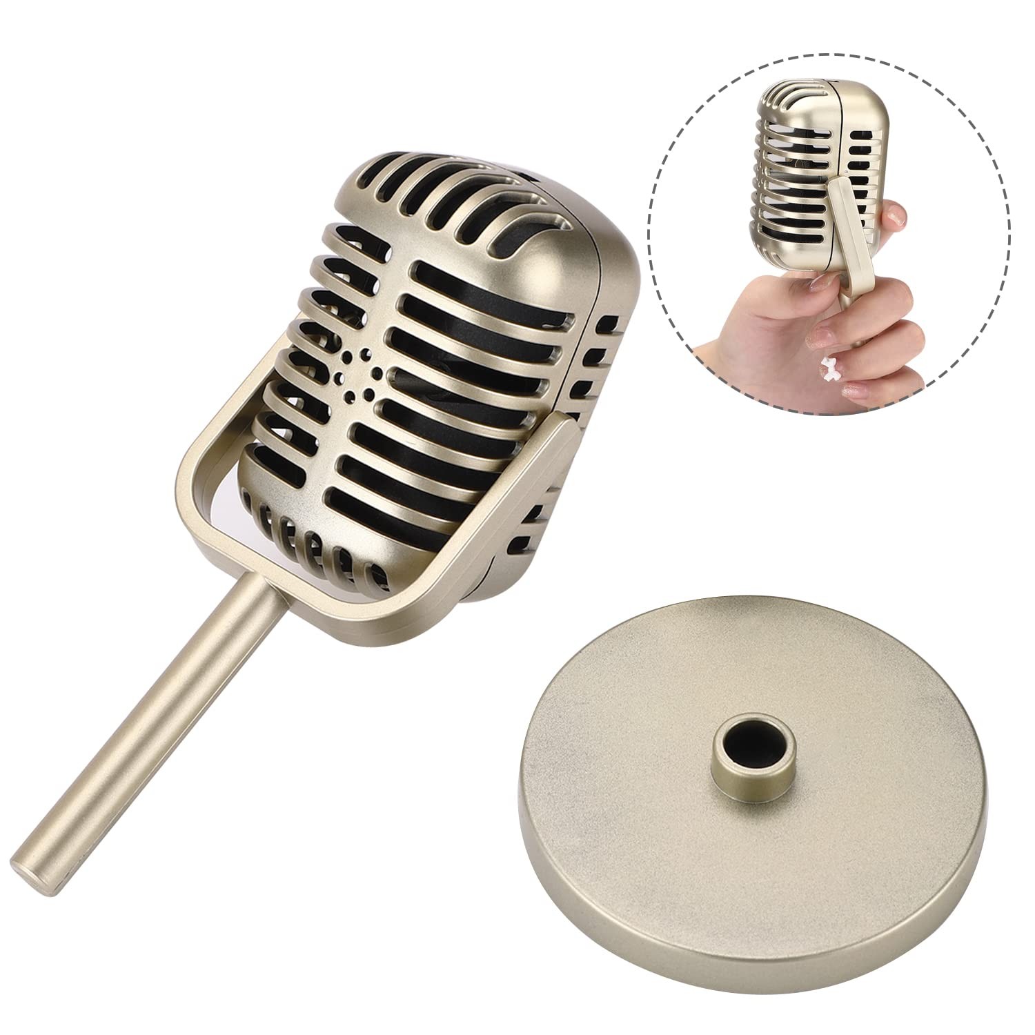 Retro Microphone Props Model, Vintage Prop Mic, Fake Plastic Microphone Stage...