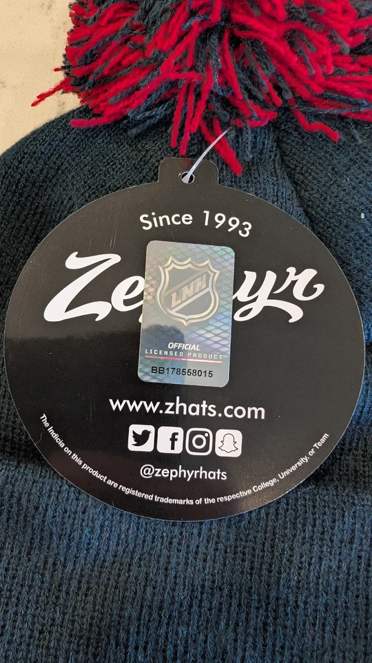 Columbus Chaquetas Azul Juvenil Invierno Sombrero con Pom/Bobble Nuevo con Etiquetas Sombreros Zephyr Foto 3 de 4