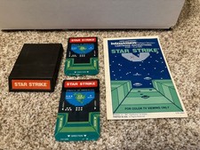 INTELLIVISION Star Strike game cartridge !  W/ instructions and 2 overlays !