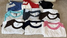 Lot Of 9 NWOT adult Small blank 3/4 Sleeve Raglan Tees