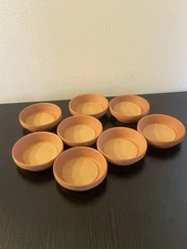 Set of 8 Handmade Terracotta Clay Bowls – Rustic Earthenware Serving Dishes