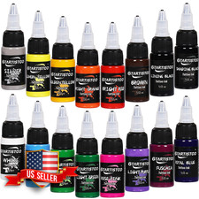 Tattoo Ink Set 16 Colors 1/2 oz 15ml Professional Vegan-Friendly Pigment