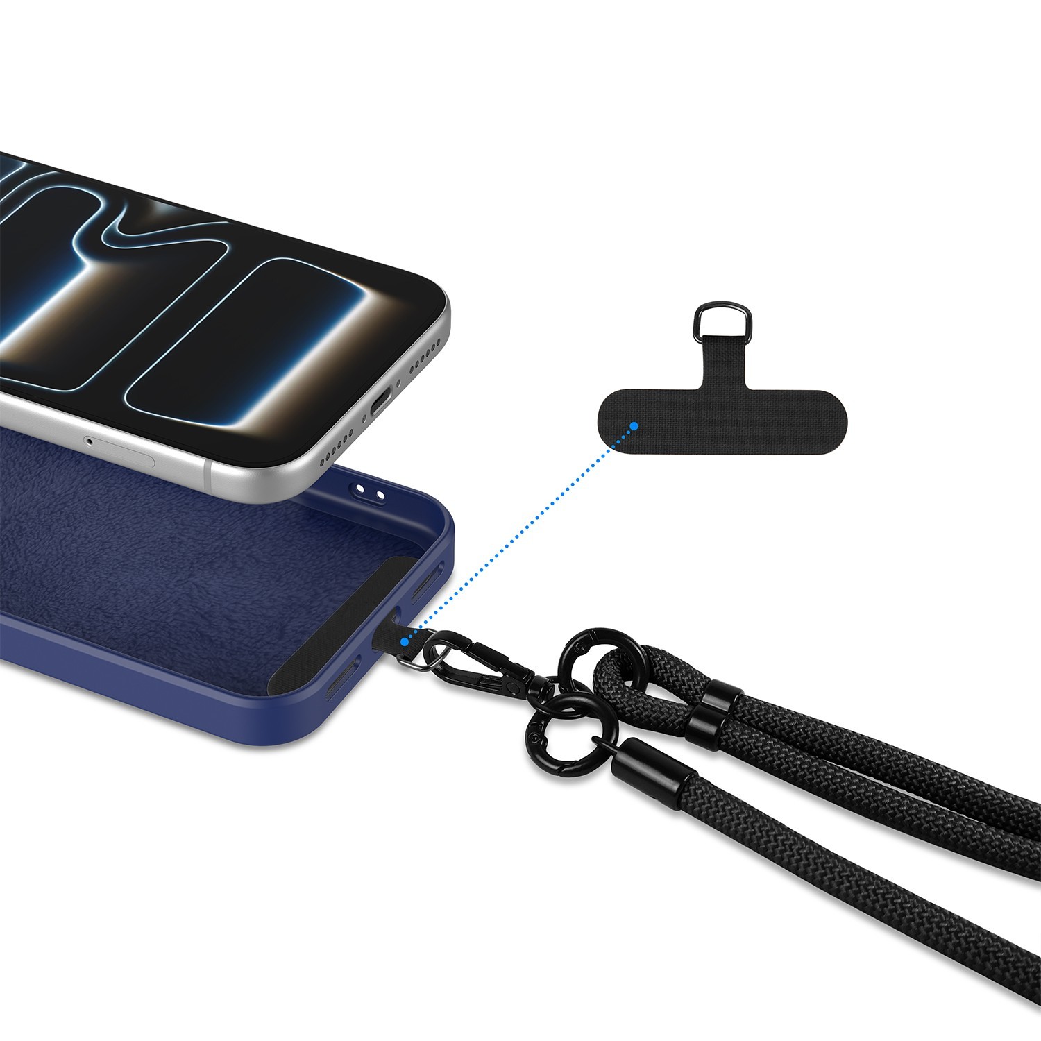 2 Pack Cell Phone Lanyard Crossbody Adjustable Neck Strap with 2 Pc Tether Tabs