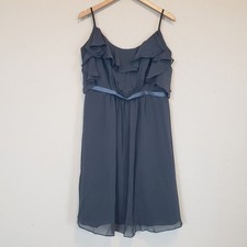 Davids Bridal Graphite Cold Shoulder Crinkle Chiffon Bridesmaid Dress Womens 14