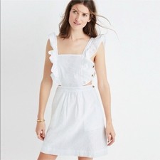 NWT Madewell Leilani Cut Out Apron White Summer Dress | Size 4