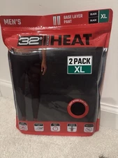 Nib 2 Pack 32  Degrees Heat Men's Base Layer Black Pant  Size XL  40-42  ❄