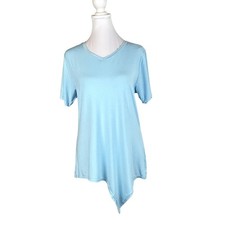 NWT Joh Kendall T-Shirt SZ S Light Blue Rayon Spandex Tee Athleisure Stretch