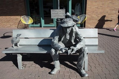 Richard Beyer's unnamed sculpture in Bend, Oregon, depicts a person down on his