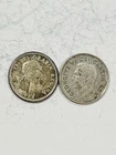 Lot of 2 80% Silver Canada Dimes 1952 1960 0.118oz ASW