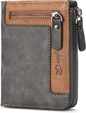 Men s Wallets with Zipper Vintage PU Leather Wallet for Men Cash Cards and ID