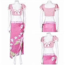 Cosplay FF VII Remake Aerith Gainsborough Tops Skirt Halloween Carnival Bikini