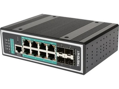 Trendnet 12-port Industrial Poe+ Layer 2+ Managed Din-rail TI-PG1284i w/ PSU