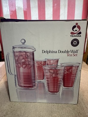 Teavana Double Wall Tea Set. MISSING ONE GLASS! New, Open Box.  