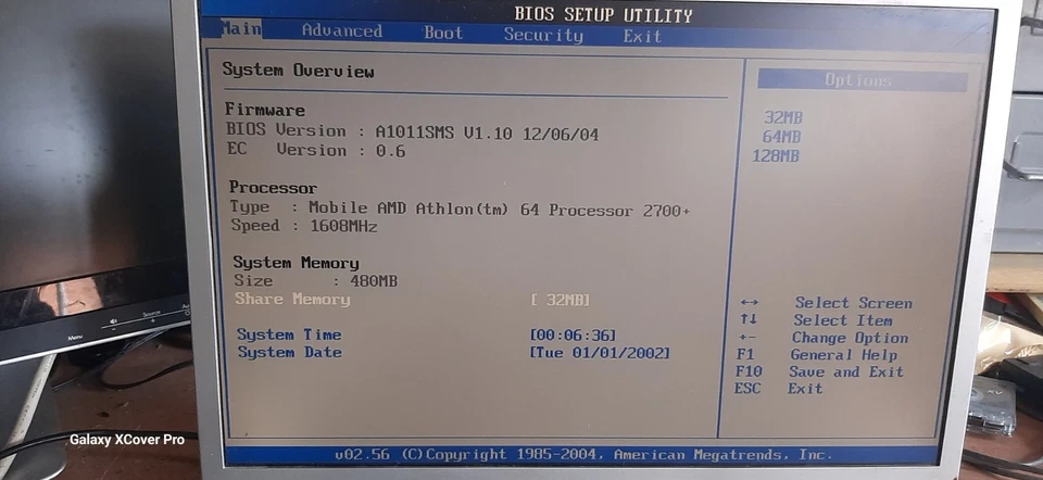 Averatec 6240 series laptop, boots to bios AMD Athlon 64 @1.6Ghz 480MB (470)) - Image 3 of 4