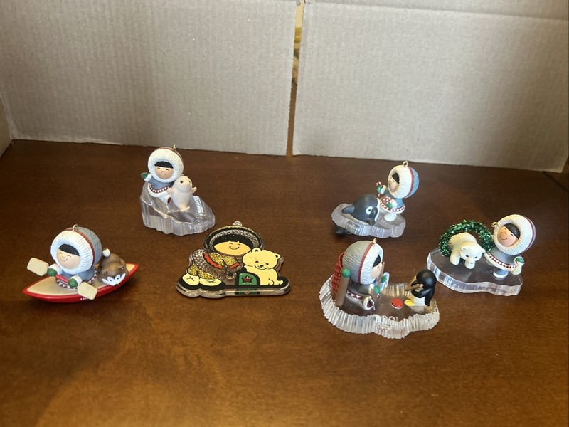 Lot of 6 Frosty Friends Hallmark Ornaments Vintage Older Ones No Boxes