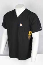 Carhartt Scrubs Top Men's Force Essentials Modern V Neck 3 Pocket Black C16113