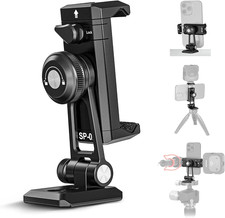 NEEWER Metal Phone Tripod Mount Adapter with Arca QR Base, Cold Shoe, 360 Swive