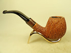 Steve Weiner 08697 Hand Made USA Rough Wire Cut Briar Pipe Acrylic Stem Big Bent — photo 5