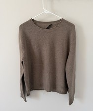 Jenni Kayne Everyday Sweater Women  s Size Large Wool Cashmere Taupe Brown