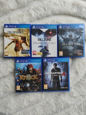 Playstation 4 Spielepaket X5 Knack, Uncharted 4, Killzone, Diablo 3 Restposten PS4