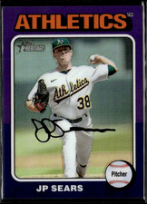 2024 Topps Heritage High Number JP Sears #325 Purple Chrome Refractor