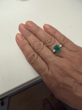 Emerald And Diamond Ring Size 0