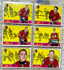 NHL CHICAGO BLACKHAWKS 1968 LOT OF 6 CARDS MOHNS MARTIN STAPLETON DeJORDY JARRET