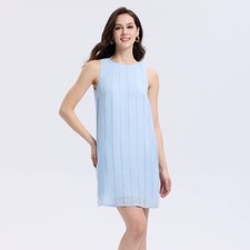 Women Jacquard Mini Shift Dress - A New Day Light Blue M