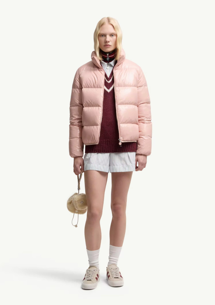 Womens Moncler Pink Abbadia Short Down Jacket Size 00 XS BNWT+Receipt thumbnail 2