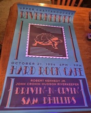 1994 HardRock Cafe Black Light Concert Poster Robert Kennedy Jr. Drivin N Crying