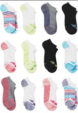 Hanes Girls' Cool Comfort Ankle, 12-Pair Pack Fashion Liner Socks Size M C375