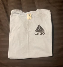 CITGO Gas Station T-Shirt Size L ~ Robin Egg Blue ~ Black Logo