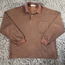 Valentino Chemises Polo Long Sleeve Sweater Brown Men’s Size XXL 2XL
