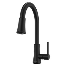 Pfister Classic Matte Black Single Handle Pull Down Kitchen Faucet F-529-7PFB