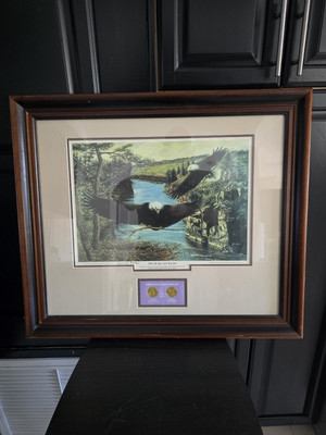 1986 Oh Say Can You See Don Marco VTG Print W/American eagle Gold Coin Depiction
