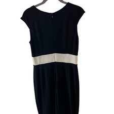 Calvin Klein Sheath Scuba Dress Women’s Size M Color Block Stretch Black/White