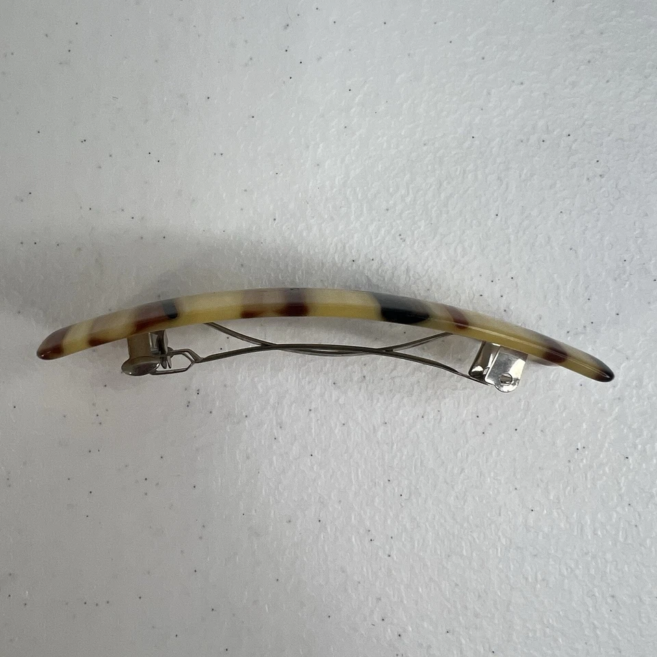 Clip de pelo vintage Conair barra pasador belleza marrón imitación caparazón de tortuga Taiwán Foto 4 de 4
