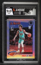 2019 NBA Hoops Premium Stock Tribute Silver Prizm Ja Morant #297 HGA 9 MINT 0h4k