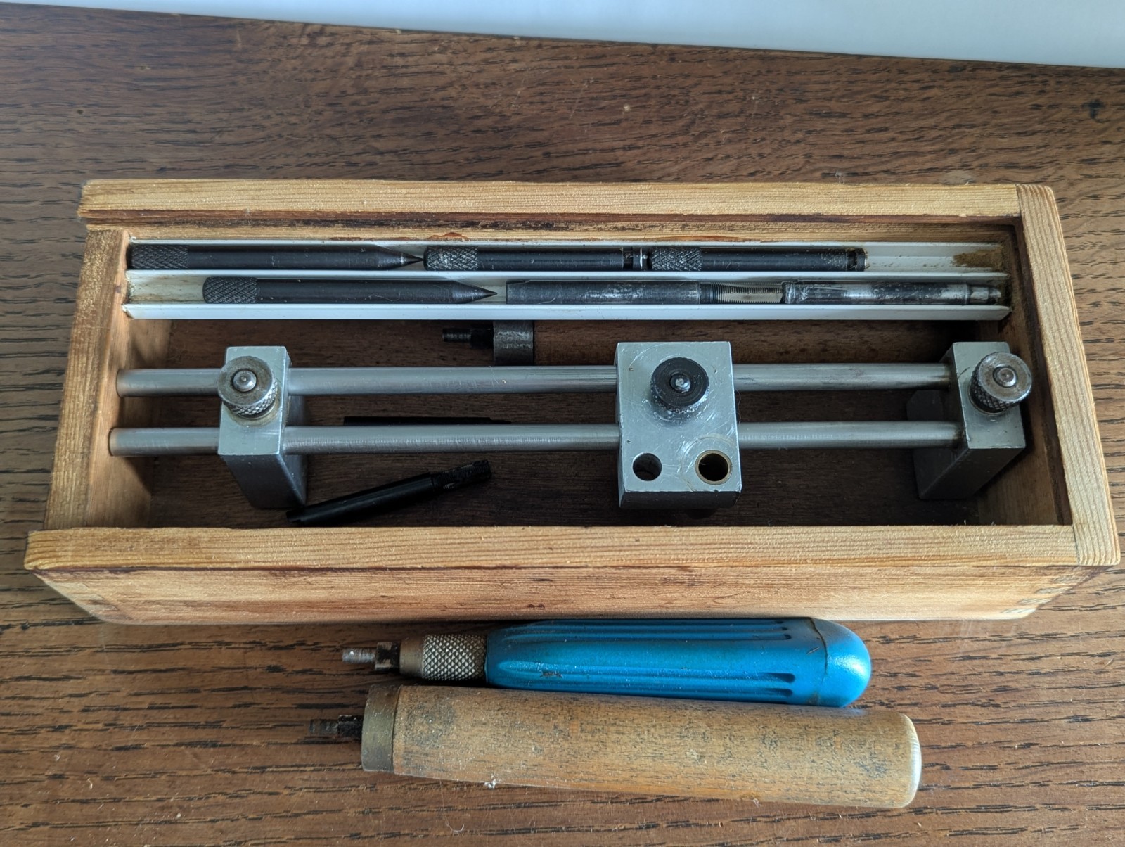 Clock Bushing Tool + Various Bushes, Used, Clockmaker Tool