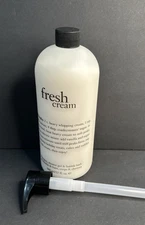Philosophy Fresh Cream Shampoo Shower Gel Bubble Bath 32 Oz Sealed + Pump