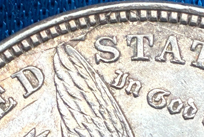 1921 D $1 Morgan Silver One Dollar VAM 3A Streamer Wing AU Denver