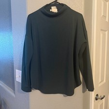 Cable Gauge Black Mock Neck Sweater Womens Medium Minimalist