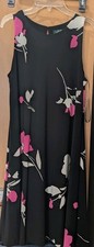 LAUREN Ralph Lauren Classic A-lined Black Floral Dress Size 6 NWT